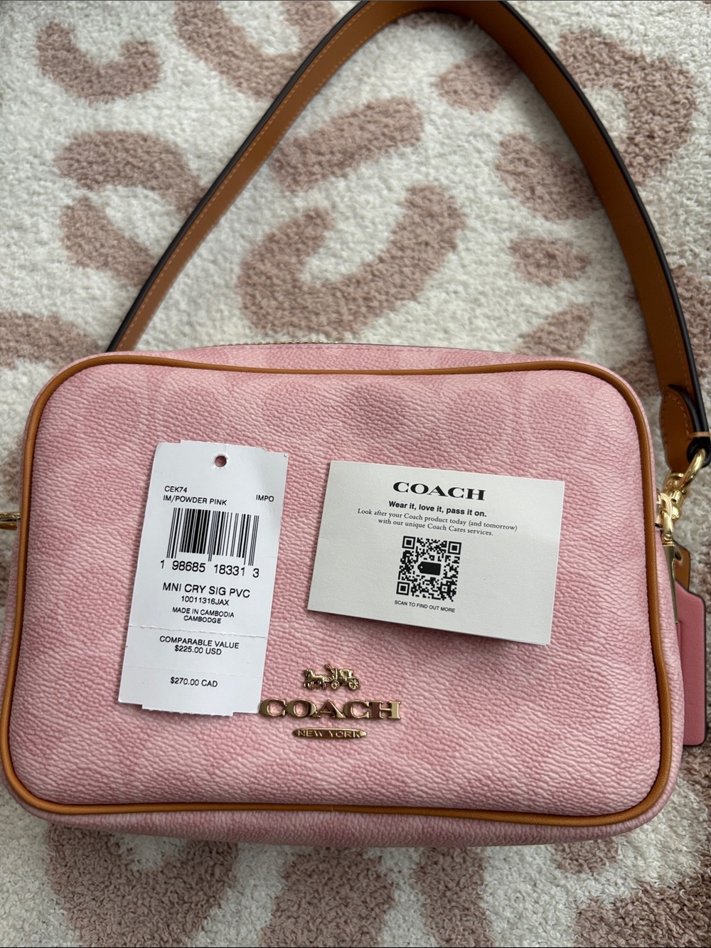 Coach Outlet mini Carey in powder pink authentic - Picture 2 of 10